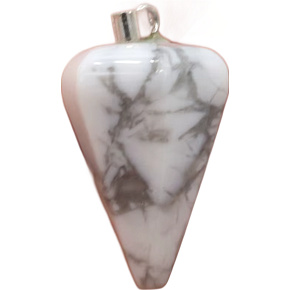 Magnezit / Howlit biele kyvadlo prírodný kameň 2,2 cm, čistiaci kameň