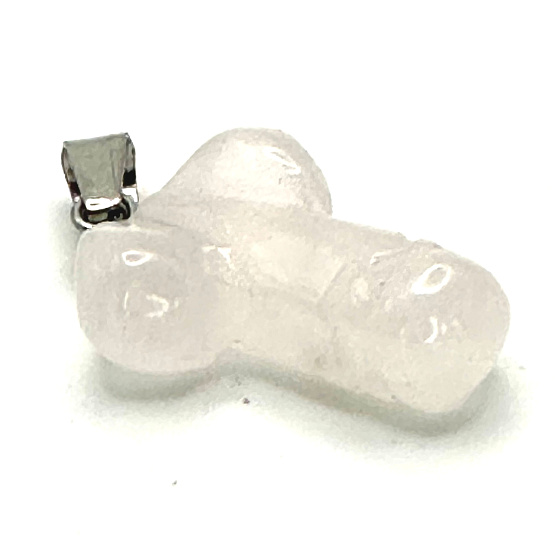 Krištáľový penis pre šťastie, prívesok z prírodného kameňa ručne brúsený cca 11 x 22 mm, kameň
