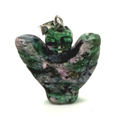 Anyolot / Ruby v zoisite Anjel, anjelské krídla prívesok prírodný kameň ručne brúsený 25 x 21 x 5 mm, odbúrava stres