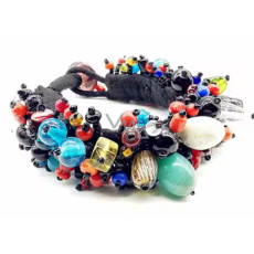 Staroveké sklo náramok ručne vyrábaný z Nepálu zo sklenených korálikov 21 cm 75 g Staroveké sklo náramok ručne vyrábaný z Nepálu zo sklenených korálikov 21 cm 75 g