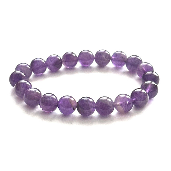 Ametyst náramok elastický prírodný kameň, guľôčka 10 - 11 mm / 16 - 17 cm, AA kvalita, kameň kráľov a biskupov