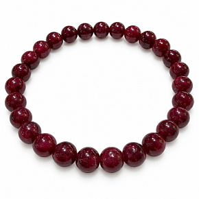 Rubínový náramok Iskra lásky – hladké guľôčky 6 – 7 mm / 16 – 17 cm | AAA