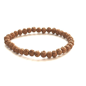 Elastický náramok Rudraksha z prírodných semienok, guľôčka 6 mm / 16 - 17 cm Elastický náramok Rudraksha z prírodných semienok, guľôčka 6 mm / 16 - 17 cm