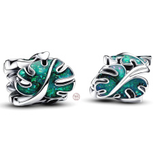 Prívesok Striebro 925 Tropical Plant Monstera, korálek na náramku rastlina