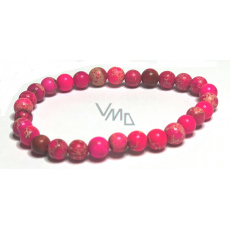 Jaspis / Regalit Cisársky morský sediment ružový náramok elastický zmiešaný minerál, guľôčka 6 mm / 16 - 17 cm Jaspis / Regalit Cisársky morský sediment ružový náramok elastický zmiešaný minerál, guľôčka 6 mm / 16 - 17 cm