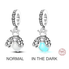 Striebro 925 Luminous - Svetluška svieti v tme, mení farby, prívesok na náramku symbol