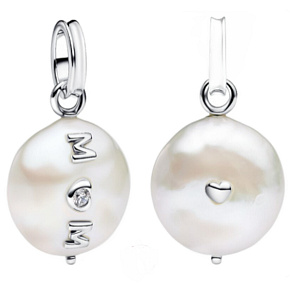 Charm Mini medailon - Máma umělá perla, přívěsek na náramek rodina