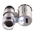Lupa na šperky 60 x kapesní mini mikroskop s LED a UV světlem, nastavitelné zaostření pro mince, známky a drahokamy