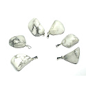 Magnezit / Howlit biely prívesok prírodný kameň, 2,2-3 cm, 1 kus, čistiaci kameň