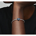 Čaro Striebro 925 Otáčavý modrý srdcový náramok láska