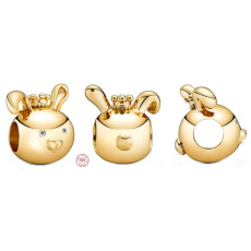 Šarm Striebro 925 Králik, Králik je štvrté zviera v 12-ročnom cykle čínskeho znamenia zverokruhu, korálik na náramok