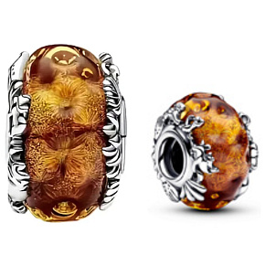 Prívesok Striebro 925 Disney lev kráľ - oranžová Murano sklenené korálky na náramku film