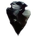 Obsidiánový prívesok šípka prírodný kameň 3,8-5 cm, kameň záchrany