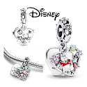 Charm Disney Medvedík Pú a Prasiatko - Nie je dôležité, čo máme, ale koho máme, prívesok srdiečka 2v1 na náramok