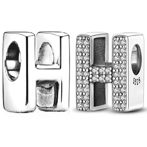 Prívesok Striebro 925 Abeceda písmeno H, korálik na náramok Prívesok Striebro 925 Abeceda písmeno H, korálik na náramok