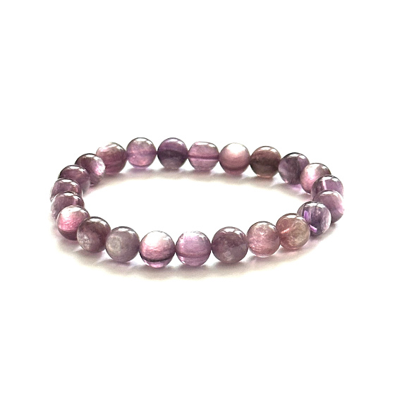 Lepidolit fialový náramok elastický prírodný kameň, guľôčka 8 - 9 mm /16 - 17 cm. kvalita AAA