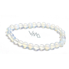 Opalitový náramok elastický, guľôčka zo syntetického kameňa 6 mm / 16 - 17 cm, kameň želania a nádeje Opalitový náramok elastický, guľôčka zo syntetického kameňa 6 mm / 16 - 17 cm, kameň želania a nádeje