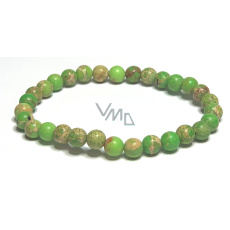 Jaspis / Regalit Cisársky morský sediment zelený náramok elastický zmiešaný minerál, guľôčka 6 mm / 16 - 17 cm Jaspis / Regalit Cisársky morský sediment zelený náramok elastický zmiešaný minerál, guľôčka 6 mm / 16 - 17 cm