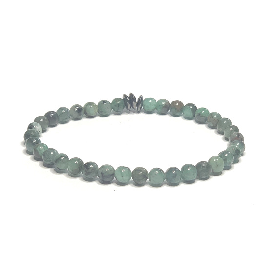 Smaragdový africký náramok elastický prírodný kameň, guľôčka 5 mm / 16 - 17 cm, kráľovský kameň