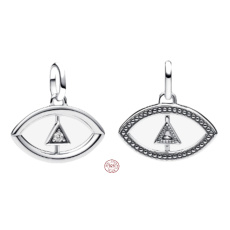 Charm Sterlingové stříbro 925 Mini medailon Amulet proti uhranutí symbol Charm Sterlingové stříbro 925 Mini medailon Amulet proti uhranutí symbol