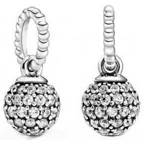 Šarm Striebro 925 Páv guľa, prívesok na náramku symbol