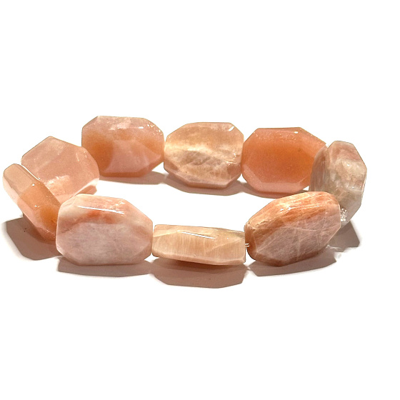 Slnečný kameň leštený, brúsený náramok cca 2 cm / 16 - 17 cm, ukrýva silu Slnka a ohňa