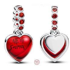 Charm Sterlingové stříbro 925 Srdce You Are My Soulmate, přívěsek na náramek symbol láska, osud a spojení duší