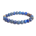 Jaspis / Regalit Cisársky morský sediment modrý náramok elastický zmiešaný minerál, guľôčka 8 mm / 16 - 17 cm