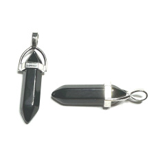 Obsidiánové kyvadlo šesťuholník prívesok prírodný kameň 41 x 13 mm, záchranný kameň Obsidiánové kyvadlo šesťuholník prívesok prírodný kameň 41 x 13 mm, záchranný kameň