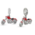 Prívesok zo striebra 925 Motorka červená, cestovný náramok