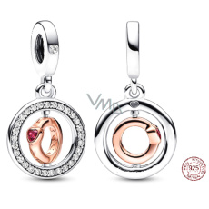 Prívesok zo striebra 925 Láska, ktorá sa točí - otočný prsteň, prívesok na náramok lásky