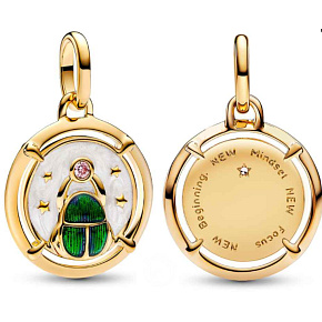 Charm Striebro 925 Mini medailón chrobák Skarabeus, prívesok na náramok zviera