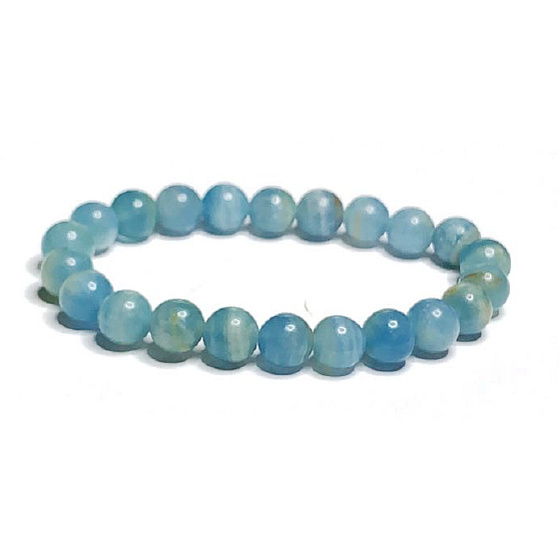 Kalcit multi sky blue argentínsky náramok elastický prírodný kameň, guľôčka 8 mm / 16-17 cm, kameň intuície