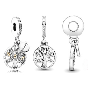 Striebro 925 Rodinné dedičstvo, strom života 2v1 rodinný náramok prívesok