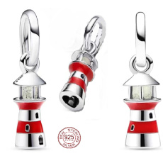 Šarm Striebro 925 Maják svietiaci v tme, náramok prívesok symbol