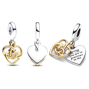 Šarm Striebro 925 Gravírovateľný prívesok Mama 2v1, prívesok Náramok Rodina