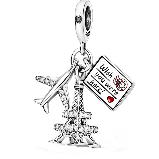 Charm Francie, Flying to Paris - wish you were here, cestovný náramok 3v1 prívesok 9 mm