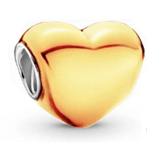 Prívesok Striebro 925 Kovové žlté srdce, korálik na náramok, láska