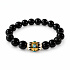 Obsidián + Modré oko náramok elastický prírodný kameň, guľôčka 10 mm / 16 - 17 cm, kameň záchrany