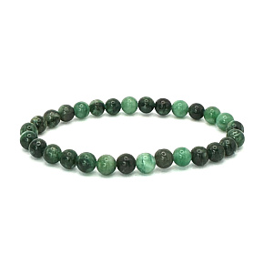 Fuchsitový náramok elastický prírodný kameň, guľôčka 6 mm / 16-17 cm, sebadôvera, odraz, odvaha