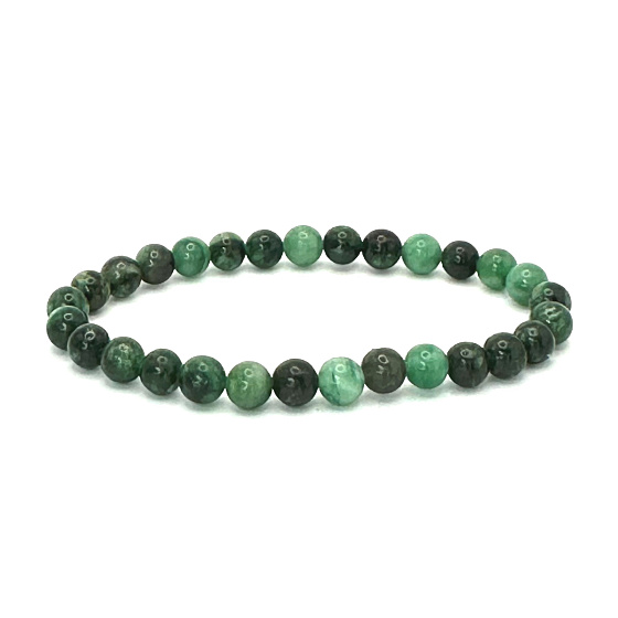 Fuchsitový náramok elastický prírodný kameň, guľôčka 6 mm / 16-17 cm, sebadôvera, odraz, odvaha