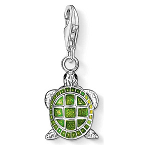 Prívesok na náramok zo striebra 925 Želva, zapínanie na homára