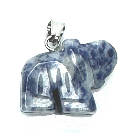 Sodalit Slon prívesok prírodný kameň, ručne brúsená figúrka 1,8 x 2,5 x 8 mm, komunikácia s kameňom