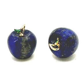 Lapis Lazuli Ametyst Apple of Knowledge prívesok, prírodný kameň 2,7 x 15 mm, kameň harmónie