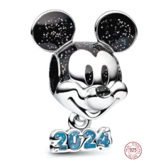 Prívesok Striebro 925 Disney výročie, šťastný rok 2024, korálik na náramku