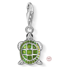 Prívesok na náramok zo striebra 925 Želva, zapínanie na homára