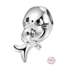 Prívesok Striebro 925 Pečať s dieťaťom - materská láska, korálik na náramku zviera