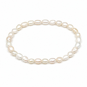 Perla bílá sladkovodní náramek elastický přírodní, perly 5–6 mm / 19 cm, symbol ženskosti, elegance a lásky Perla bílá sladkovodní náramek elastický přírodní, perly 5–6 mm / 19 cm, symbol ženskosti, elegance a lásky