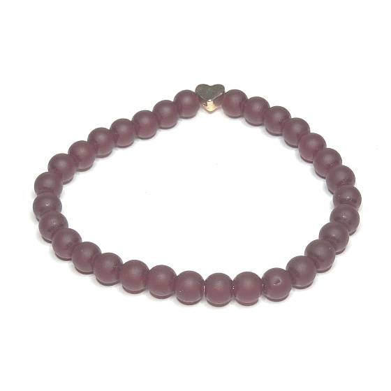 Granát matný náramok elastický prírodný kameň, guľôčka 6 mm / 16 - 17 cm, kameň ohňa, lásky