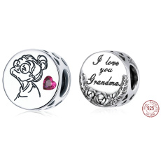 Striebro 925 Grandma Love, korálik na náramok, rodina